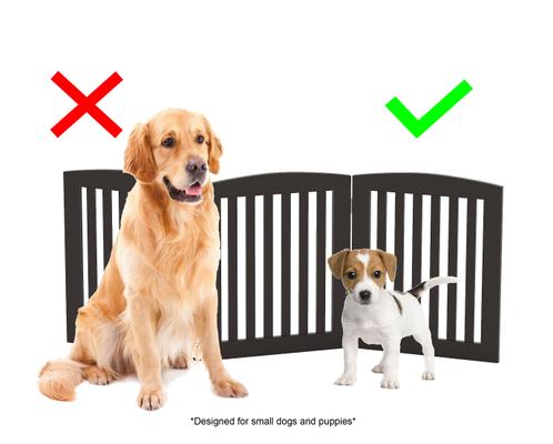 Show full view: Pawland Freestanding Foldable Wooden Dog Gate, Espresso, 3 Panel slide 6 of 8