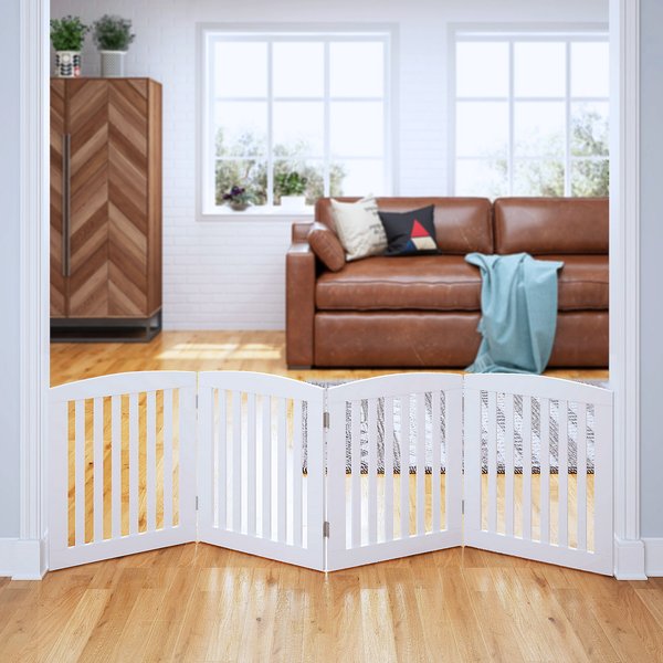 Pawland Freestanding Foldable Wooden Dog Gate
