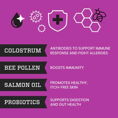 Show full view: Pawlife Immune Pup Allergy + Digestive Support Salmon Flavor Soft Chews Dog Supplement, 120 count slide 5 of 9