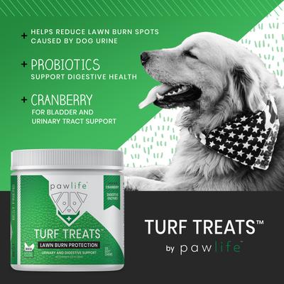 Show full view: Pawlife Turf Treats Lawn Burn Protection Urinary & Digestive Support Chicken Flavor Soft Chews Dog Supplement, 120 count slide 4 of 7