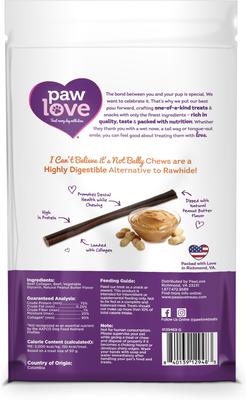 Show full view: PawLove 12-in Peanut Butter I Can't Believe It's Not Dog Treat, 4 count slide 3 of 7