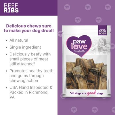 Show full view: PawLove 5-in Beef Rib Bones Dog treat, 8 count slide 5 of 6