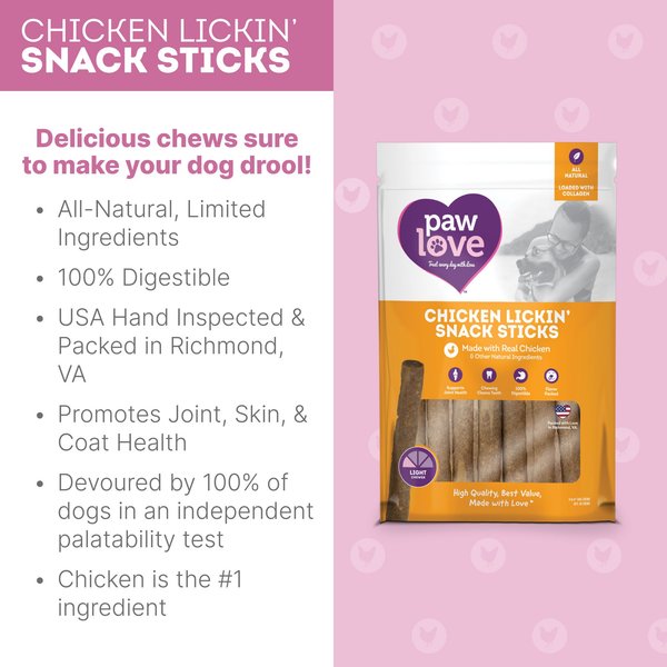 PawLove 5-in Chicken Lickin’ Snack Sticks Dog Treat, 20 count