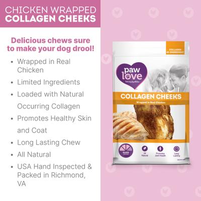 Show full view: PawLove 5-in Chicken Wrapped Beef Collagen Cheeks Dog Treat slide 6 of 7