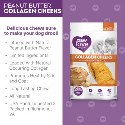 Show full view: PawLove 5-in Peanut Butter Beef Collagen Cheeks Dog Treat slide 6 of 7