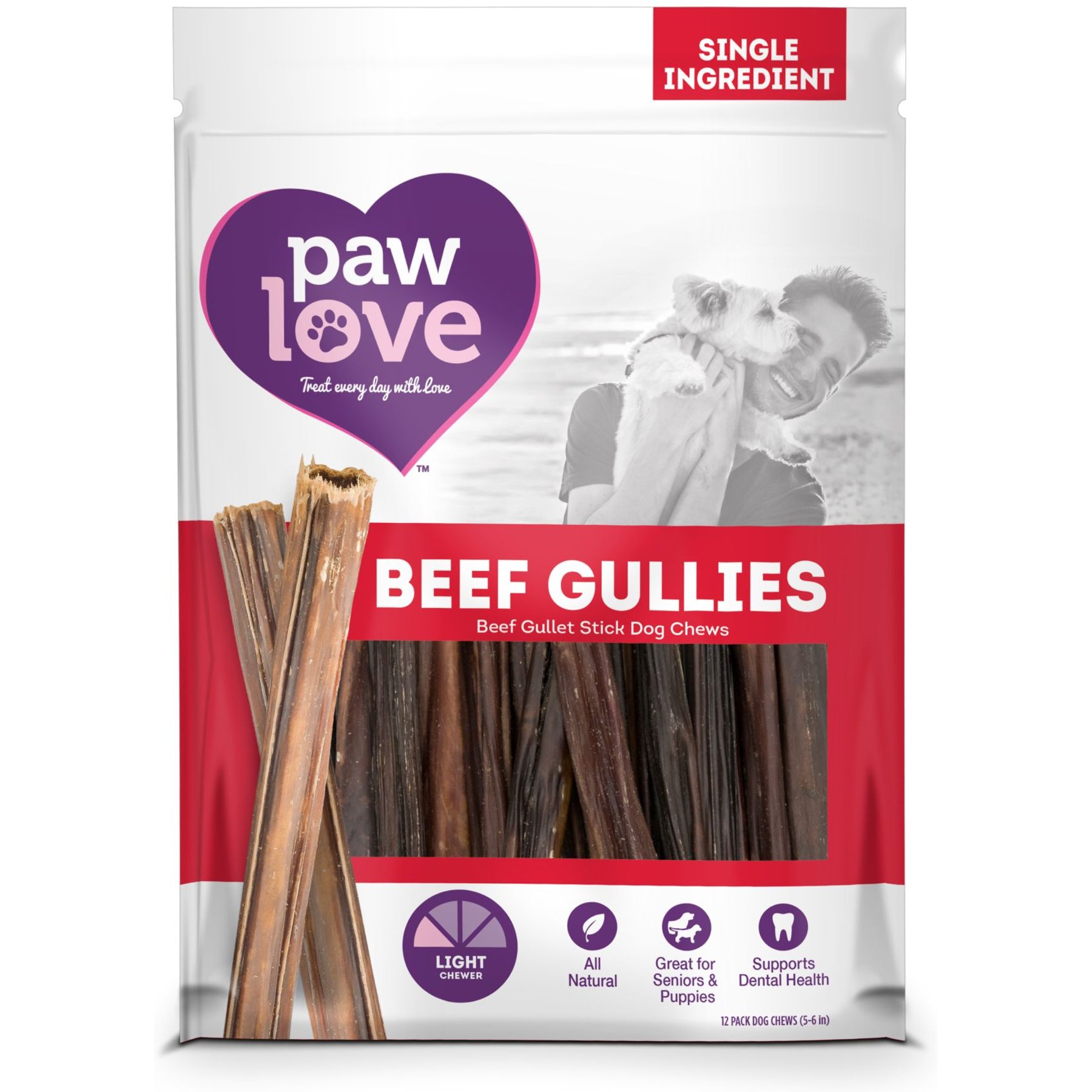 PawLove 6-in Gullies Dog Treat, 12 count