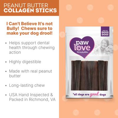 Show full view: PawLove 6-in Peanut Butter I Can't Believe It's Not Bully Sticks Dog treat, 8 count slide 5 of 6