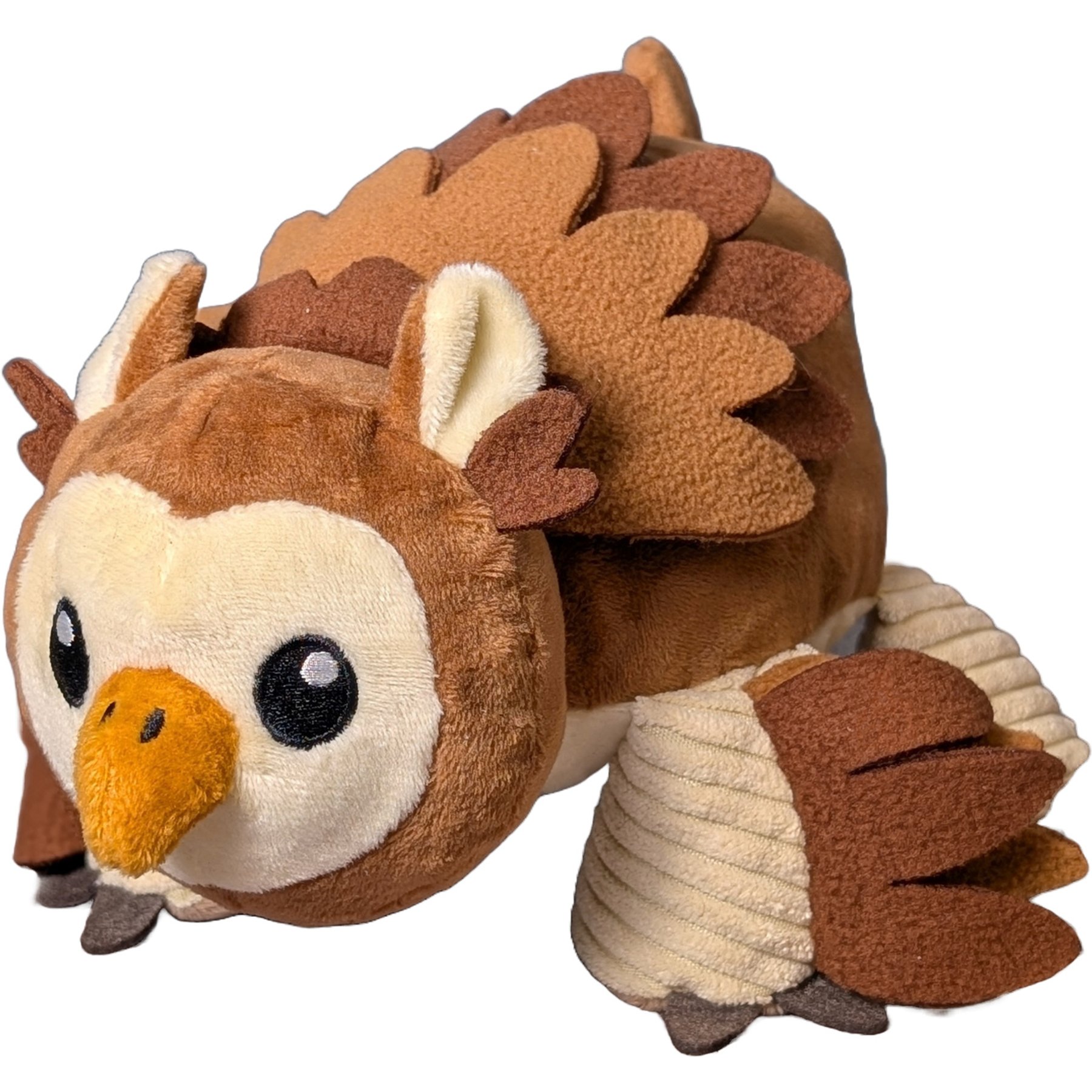 Pawlymorph Pet Toys Oatmeal The Owlbear Squeaky Plush Dog Toy, Brown
