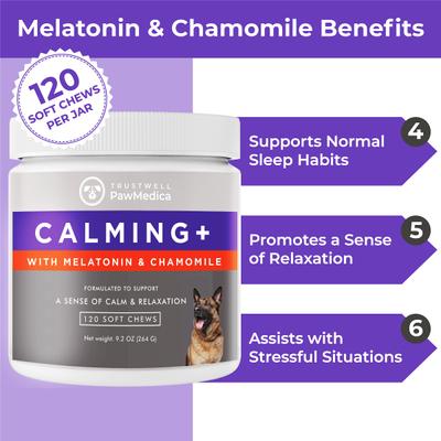 Show full view: PawMedica Calming+ Soft Chew Calming Supplement for Dogs, 120 count slide 4 of 8