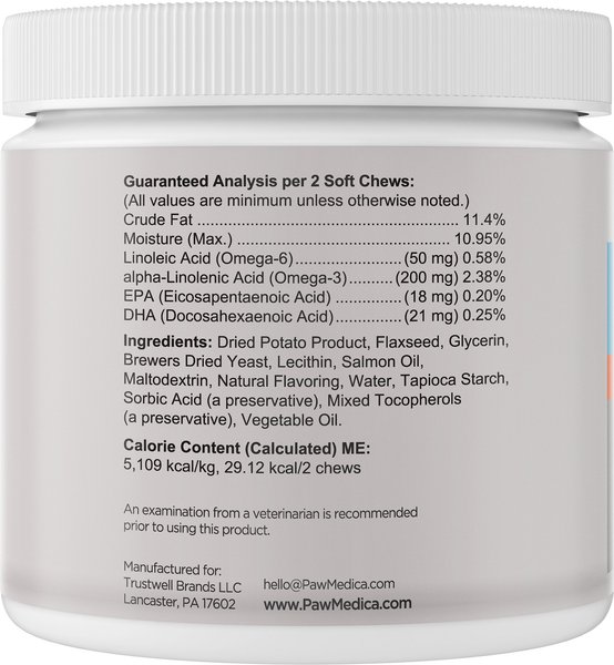 PawMedica Omega+ Fish Oil with EPA & DHA Omega 3 Dog Supplement, 90 count