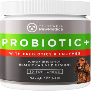 PawMedica Probiotic+ Digestive Enzymes Probiotic Dog Chews, 60 count