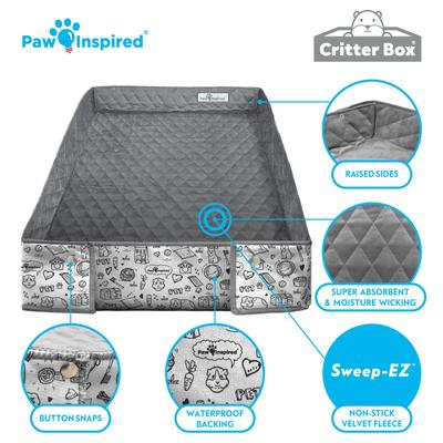 Show full view: PawPaw Inspired Critter Box Washable Fleece Guinea Pig Cage Liner & Bedding with Raised Sides, C&C 2x5, 1 count Inspired Critter Box Washable Fleece Guinea Pig Cage Liner, C&C 2x5 slide 6 of 8