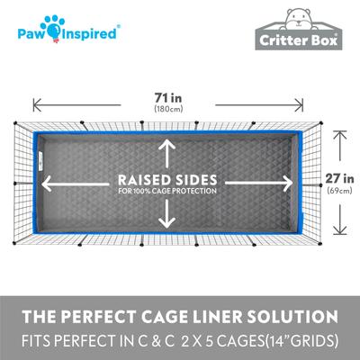 Show full view: PawPaw Inspired Critter Box Washable Fleece Guinea Pig Cage Liner & Bedding with Raised Sides, C&C 2x5, 1 count Inspired Critter Box Washable Fleece Guinea Pig Cage Liner, C&C 2x5 slide 4 of 8