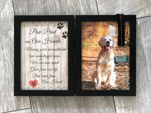 Show full view: Pawprints Remembered Memorial Picture Frame with Ribbon & Tag slide 3 of 7