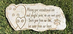 Pawprints Remembered Pet Memorial Stone Marker slide 2 of 4