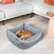 Show in main carousel: Paws & Decor All Over Paws & Dots Printed Cuddler Bolster Dog & Cat Bed, Gray, Small slide 7 of 8