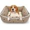 Show in main carousel: Paws & Decor All Over Paws & Dots Printed Cuddler Bolster Dog & Cat Bed, Taupe, Small slide 1 of 8