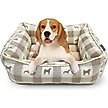 Show in main carousel: Paws & Decor All Over Plaid Printed Cuddler Bolster Dog & Cat Bed, Taupe, Medium slide 1 of 9
