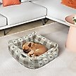 Show in main carousel: Paws & Decor All Over Plaid Printed Cuddler Bolster Dog & Cat Bed, Taupe, Medium slide 6 of 9