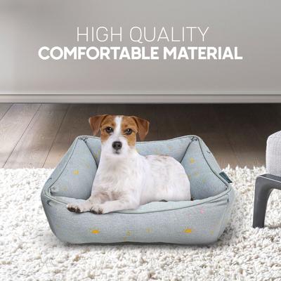 Show full view: Paws & Decor Celestial Printed Cuddler Bolster Dog & Cat Bed, Gray, Small slide 5 of 9