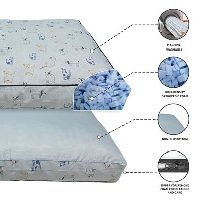 Show full view: Paws & Decor Orthopedic Dog & Cat Bed with Removable Cover, Gray, Small slide 4 of 8