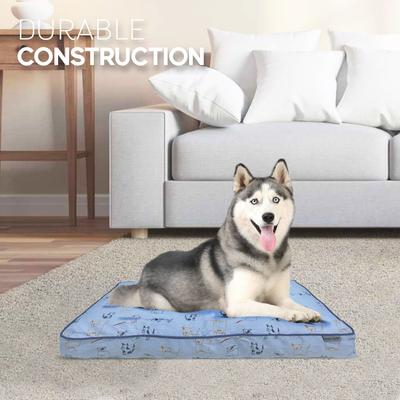 Show full view: Paws & Decor Orthopedic Pillow Dog & Cat Bed with Removable Cover, Blue, Small slide 6 of 8
