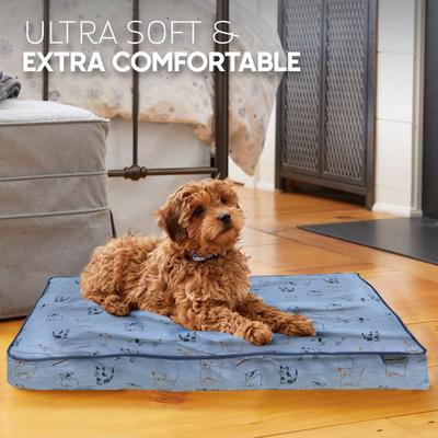 Show full view: Paws & Decor Orthopedic Pillow Dog & Cat Bed with Removable Cover, Blue, Small slide 7 of 8