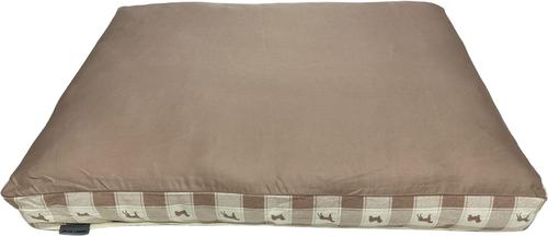Show full view: Paws & Decor Plaid Comfort Pillow Dog & Cat Bed with Removable Cover, Taupe, Medium slide 2 of 8