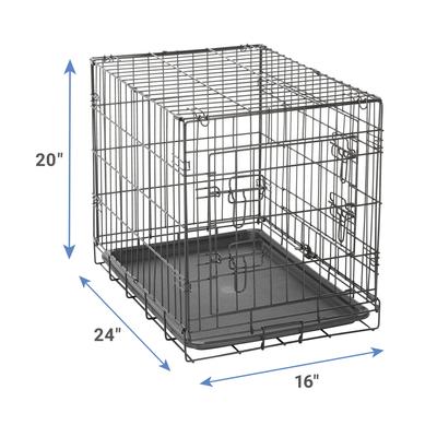 Show full view: Paws & Pals Oxgord Double Door Collapsible Wire Dog Crate, 24 inch slide 3 of 12