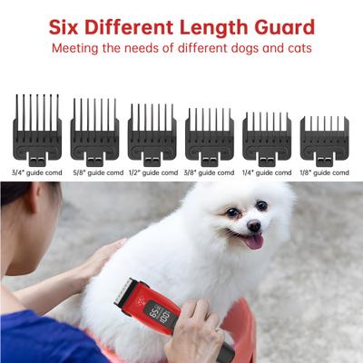Show full view: Pawshelf Cordless Hair Trimmer Dog & Cat Grooming Clipper Kit, Red, 7.44 x 2.12 x 1.97-in slide 6 of 10