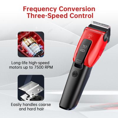 Show full view: Pawshelf Cordless Hair Trimmer Dog & Cat Grooming Clipper Kit, Red, 7.44 x 2.12 x 1.97-in slide 4 of 10