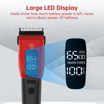 Show full view: Pawshelf Cordless Hair Trimmer Dog & Cat Grooming Clipper Kit, Red, 7.44 x 2.12 x 1.97-in slide 2 of 10