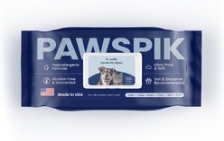 PawsPik All Natural Ingredients Ultra Thick Hypoallergenic & Alcohol-Free Unscented Body Ears Face Butt & Paws Premium Dog & Cat Wipes, Large, 100 count
