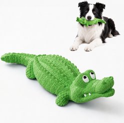 PawsPik Crocodile Natural Rubber Dog Chew Toy, Green
