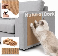 PawsPik Flexible Cork Surface-Protecting Cat Scratch Mat, Brown