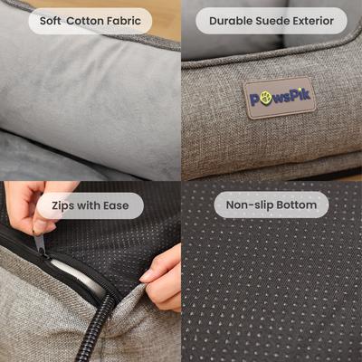 Show full view: PawsPik Indoor Electric Heated Cat & Small Dog Bed, Fleece Lined, Ash Gray, Small slide 4 of 10