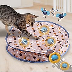 PawsPik Interactive Fast Rolling Play Mat Ball Cat Toy, Tan