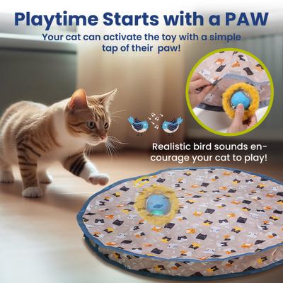 Show full view: PawsPik Interactive Fast Rolling Play Mat Ball Cat Toy, Tan slide 5 of 8