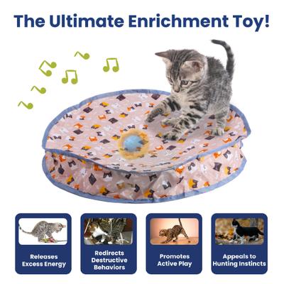Show full view: PawsPik Interactive Fast Rolling Play Mat Ball Cat Toy, Tan slide 3 of 8