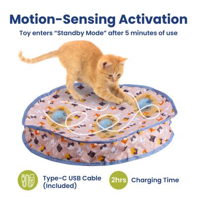Show full view: PawsPik Interactive Fast Rolling Play Mat Ball Cat Toy, Tan slide 2 of 8