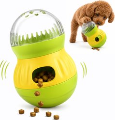 PawsPik Interactive Wobble Treat Dispensing Small Dog & Cat Toy, Green