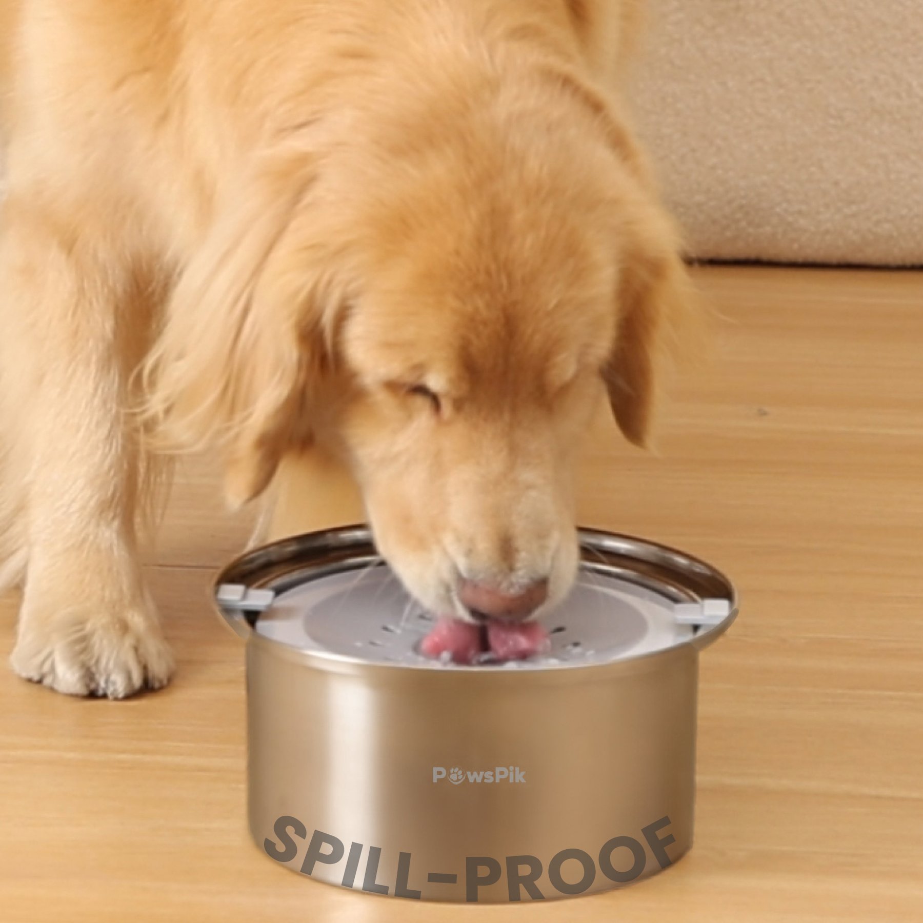 PawsPik Spill Proof Stainless Steel Dog Bowl, 4-L
