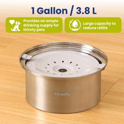 Show full view: PawsPik Spill Proof Stainless Steel Dog Bowl, 4-L, Large slide 5 of 9