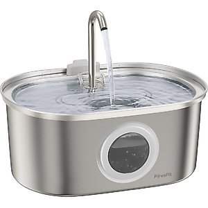 PawsPik SS-01 Stainless Steel Cat Fountain, 108.2-oz