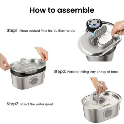 Show full view: PawsPik SS-01 Stainless Steel Cat Fountain, 108.2-oz slide 6 of 9