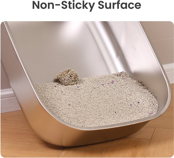 PawsPik Stainless Steel Cat Litter Box & Metal Scooper, X-Large