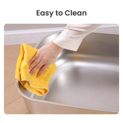 Show full view: PawsPik Stainless Steel Cat Litter Box with Steps & Metal Scooper, X-Large, 2 pack slide 4 of 9