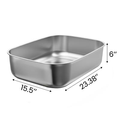 Show full view: PawsPik Stainless Steel Cat Litter Box with Steps & Metal Scooper, X-Large, 2 pack slide 6 of 9