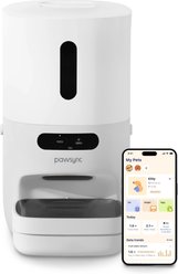 Pawsync 3.6 Liter Stainless Steel Bowl Automatic Dog & Cat Smart Feeder, White, Medium