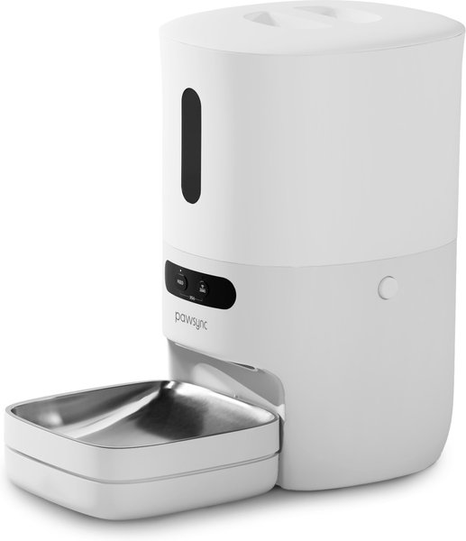 Show full view: Pawsync 3.6 Liter Stainless Steel Bowl Automatic Dog & Cat Smart Feeder, White, Medium slide 3 of 10